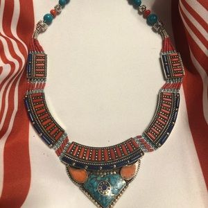 New Tibetan Silver-Turquoise/Coral/Lapis Necklaces